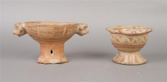 Appraisal: Two Pre-Columbian Footed Vessels Height of tallest inches