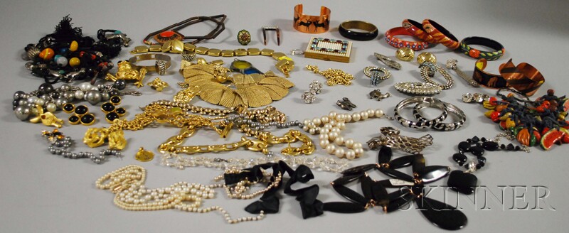 Appraisal: Large Group of Costume Jewelry including faux pearls paste gold-tone