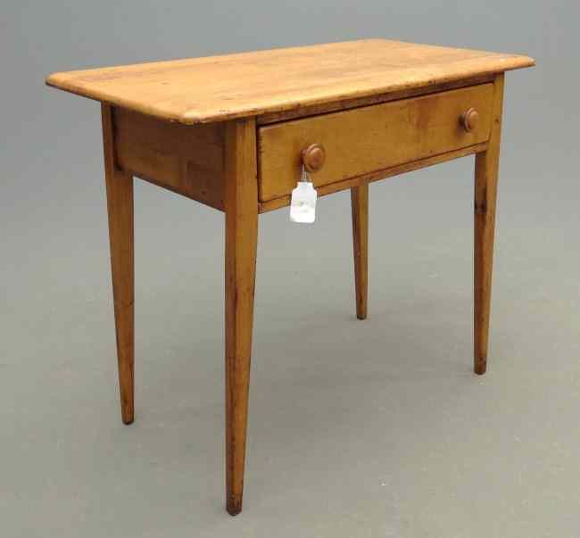 Appraisal: Single drawer side table with tapered legs Top '' x