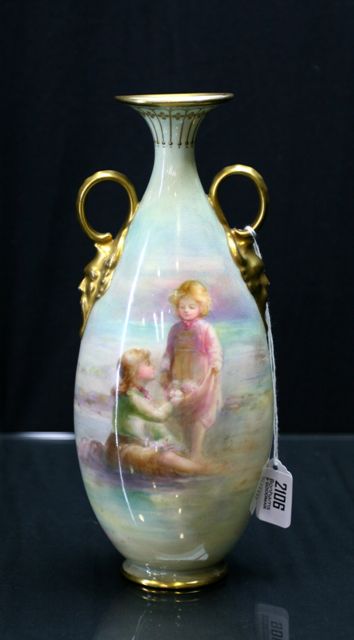 Appraisal: A Doulton Burslem twin handled vase painted by George White