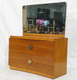 Appraisal: Stylish Mid Century Decorator Exotic Wood Dresser Stylish Mid Century