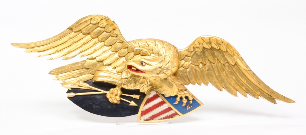 Appraisal: AMERICAN CARVED AND GILDED EAGLE AFTER BELLAMY Second half th