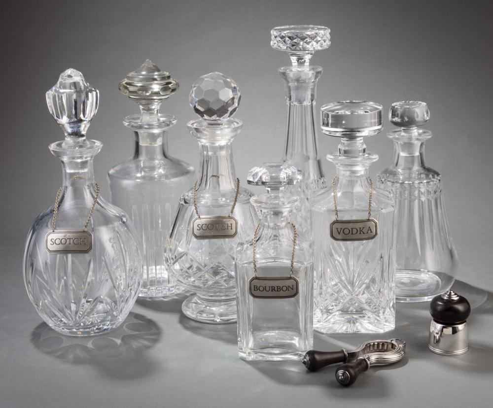 Appraisal: Three Baccarat Crystal Decanters etched marks h in to in