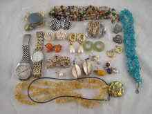 Appraisal: A quantity of costume jewellery including three glass beaded necklaces