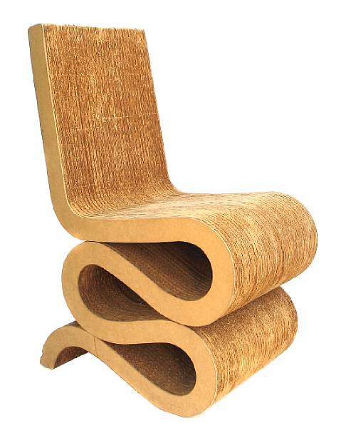 Appraisal: A Frank O Gehry Wiggle chair originally designed corrigated cardboard