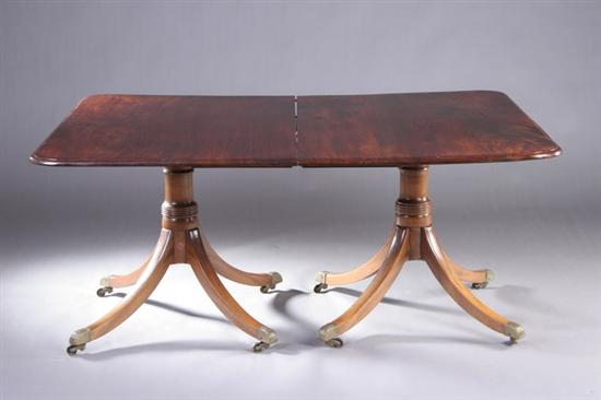 Appraisal: GEORGE III STYLE DOUBLE-PEDESTAL EXTENDING DINING TABLE th century Each