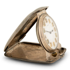 Appraisal: An American Sterling Traveling Clock Retailed by Tiffany and Co