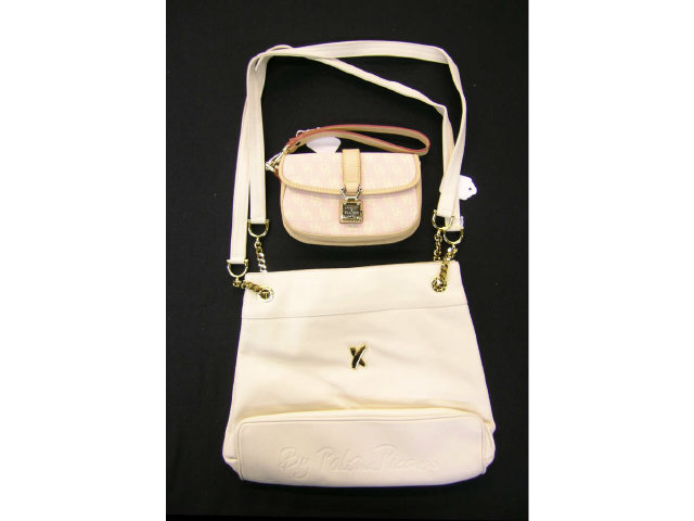 Appraisal: White ivory leather Paloma Picasso handbag with double leather strap