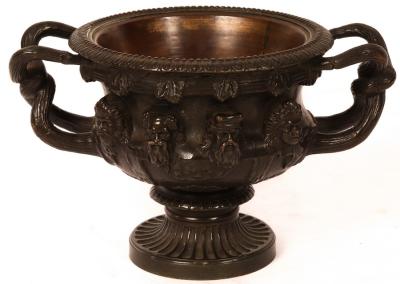 Appraisal: A late th Century bronze model of the Warwick vase