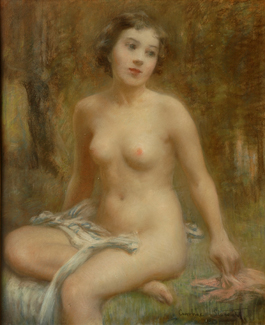 Appraisal: Janet Cumbrae-Stewart - Pensive Nude pastel on paper signed 'Cumbrae-Stewart'