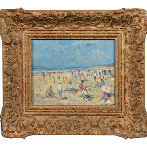 Appraisal: Andrianus Cornelius Van Noort Dutch - Beach Scene oil on