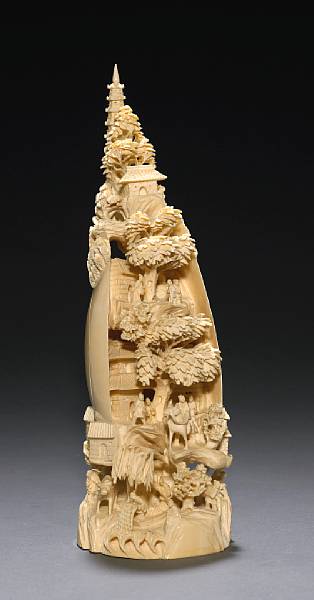 Appraisal: An ivory carving of a bivalve th Century The giant