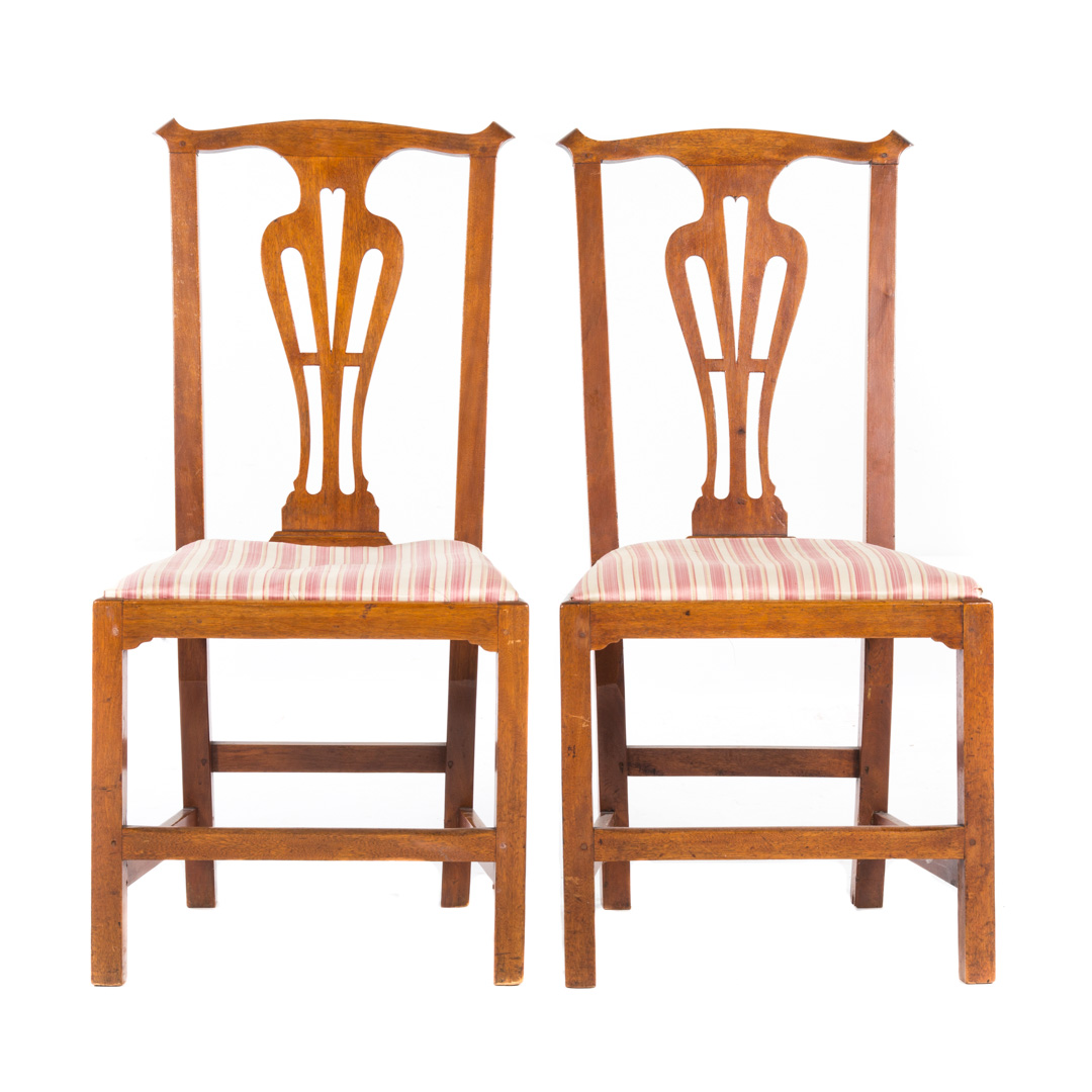 Appraisal: Pair of Chippendale walnut side chairs Virginia late th century