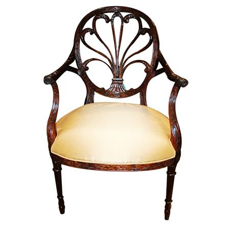 Appraisal: Regency Style Carved Mahogany Armchair Estimate -