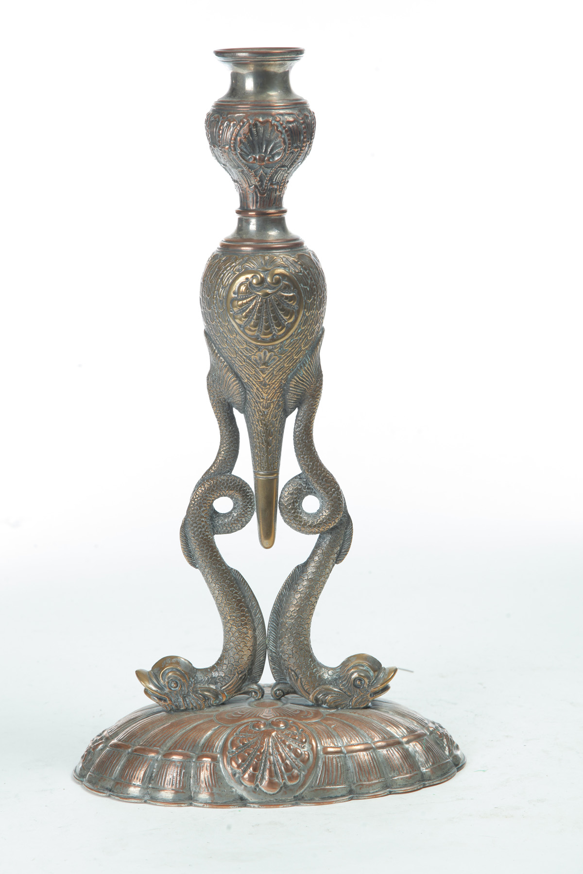 Appraisal: ENGLISH COPPER CANDLESTICK Second half- th century Large candle holder