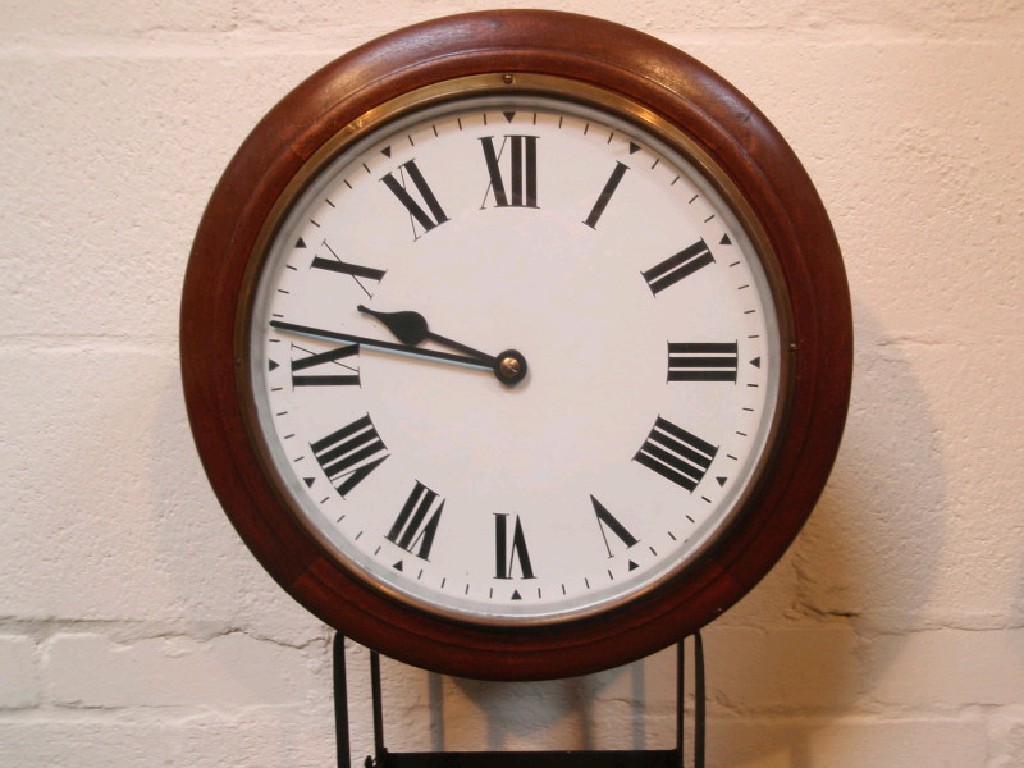 Appraisal: A Victorian mahogany cased twin dial pillar clock with fuse