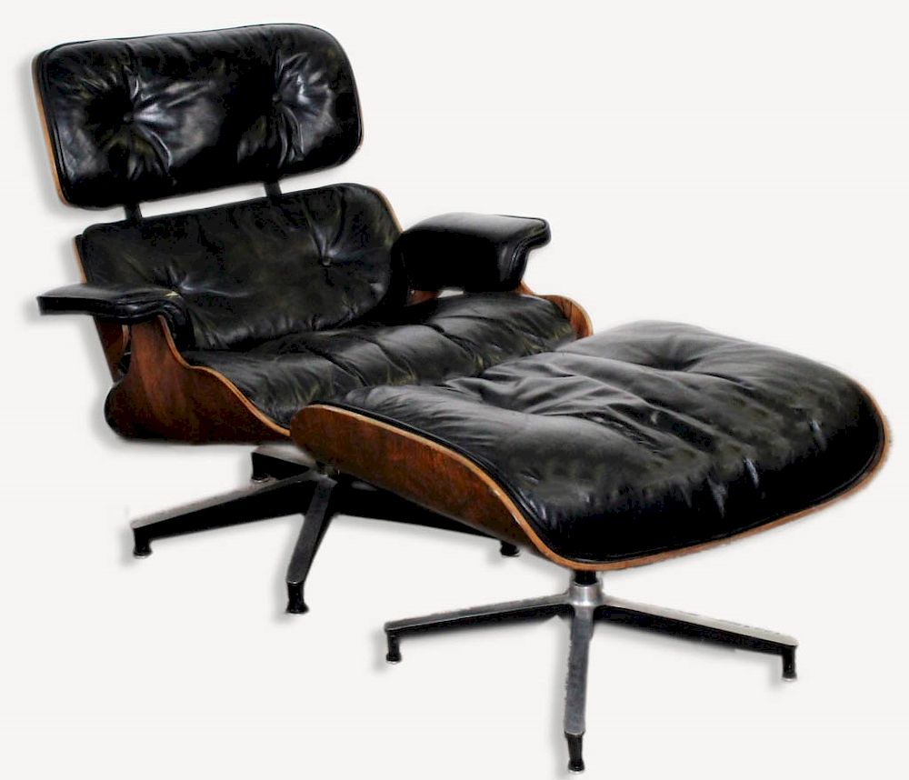 Appraisal: Charles Ray Eames Lounge Chair w Ottoman Guaranteed Authentic Vintage