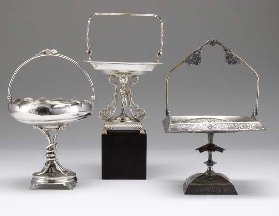 Appraisal: American Silverplate Cake Basket fourth quarter th century by James