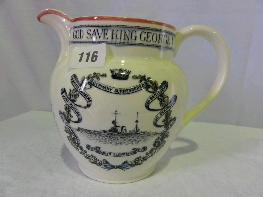 Appraisal: An early th century jug commemorating the surrender of the