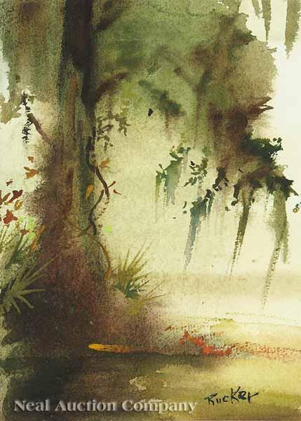 Appraisal: Robert Rucker American Louisiana - Spanish Moss watercolor signed lower