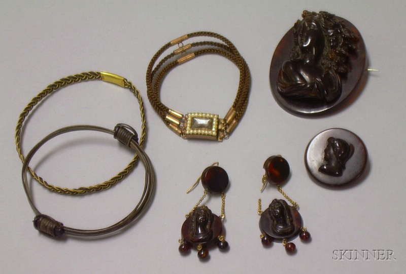 Appraisal: Small Group of Mostly Victorian Memorial Mourning Jewelry including a