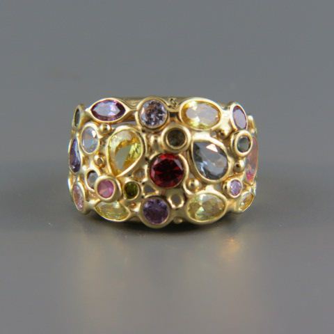 Appraisal: Gemstone Ring mixed gems including tourmaline citrine amethyst iolite more