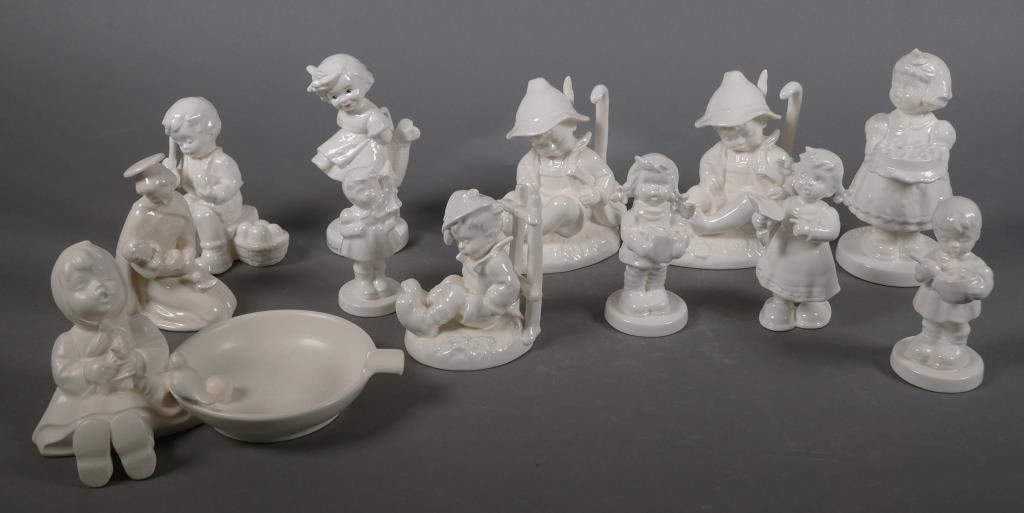 Appraisal: Collection of white Hummel figurines Hummels included Birthday Candle Hum