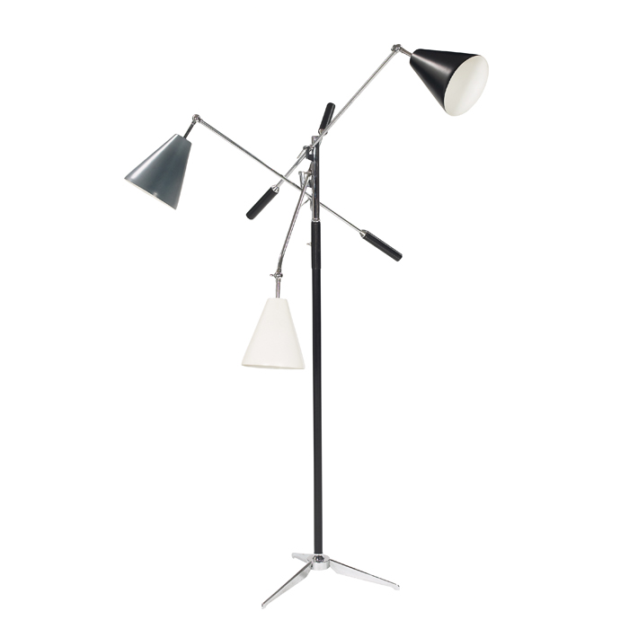 Appraisal: Arredoluce Triennale three-arm floor lamp Italy s chromed arms with