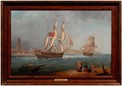 Appraisal: Painting attributed William Huggins The Melton off Tyneside fore and