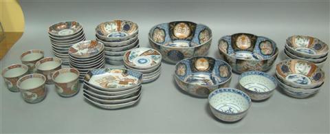 Appraisal: LARGE GROUP OF IMARI PORCELAIN Including a set of three