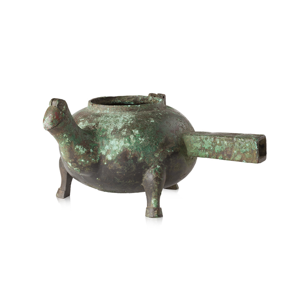 Appraisal: BRONZE RITUAL POURING VESSEL WARRING STATES PERIOD - BC of