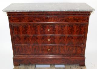 Appraisal: Louis Philippe commode with marble top French Louis Philippe commode