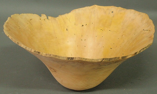 Appraisal: Delicate carved wood bowl by David Fry th c h