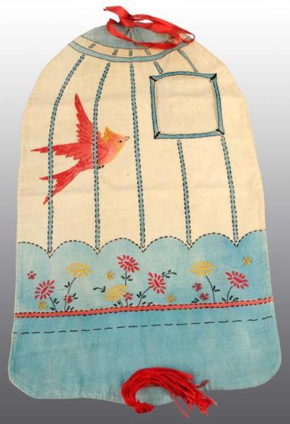 Appraisal: Laundry Bag with Birdcage Description Early s Condition Excellent