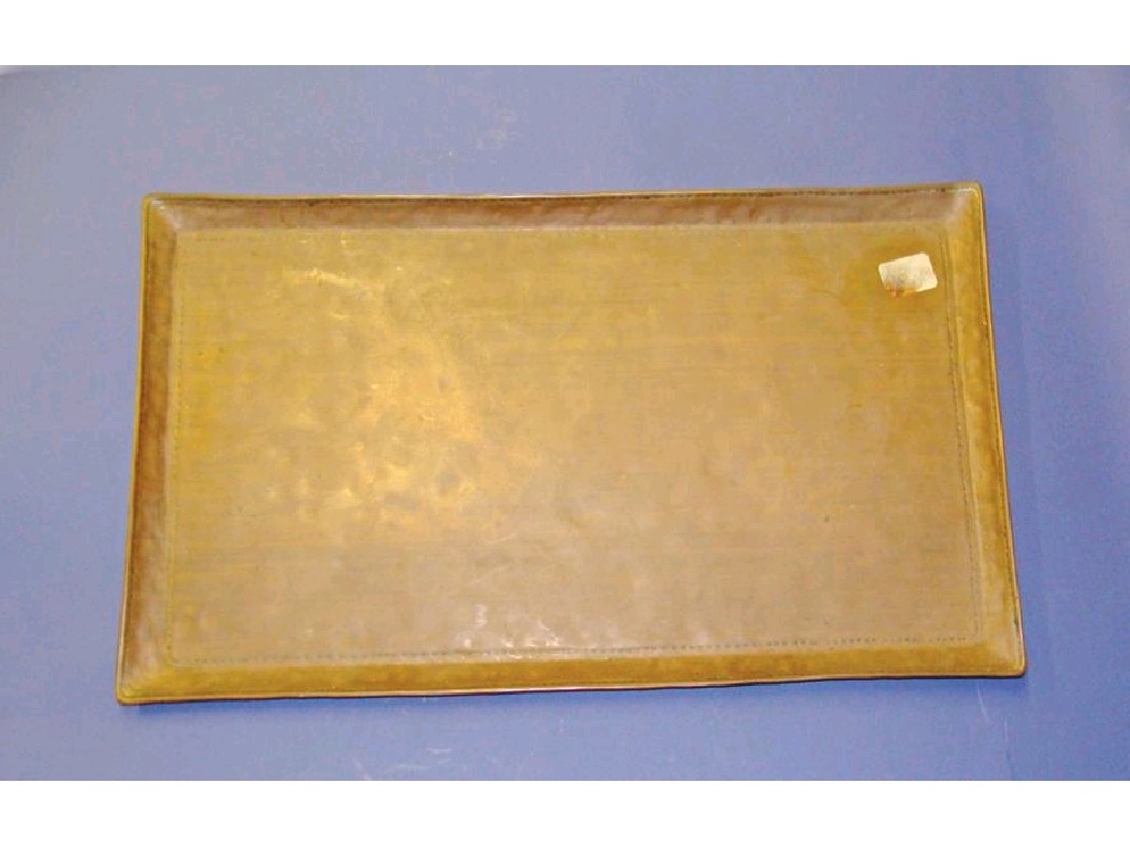 Appraisal: JOHN PEARSON A HAMMERED COPPER TRAY with stamped initials J