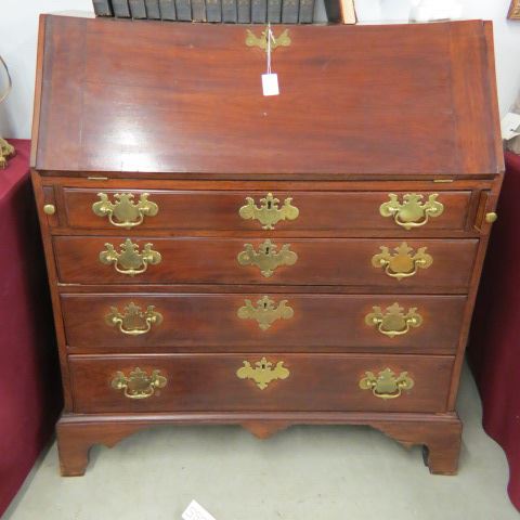 Appraisal: Mahogany Dropfront Desk interior compartments four drawers below wide tall