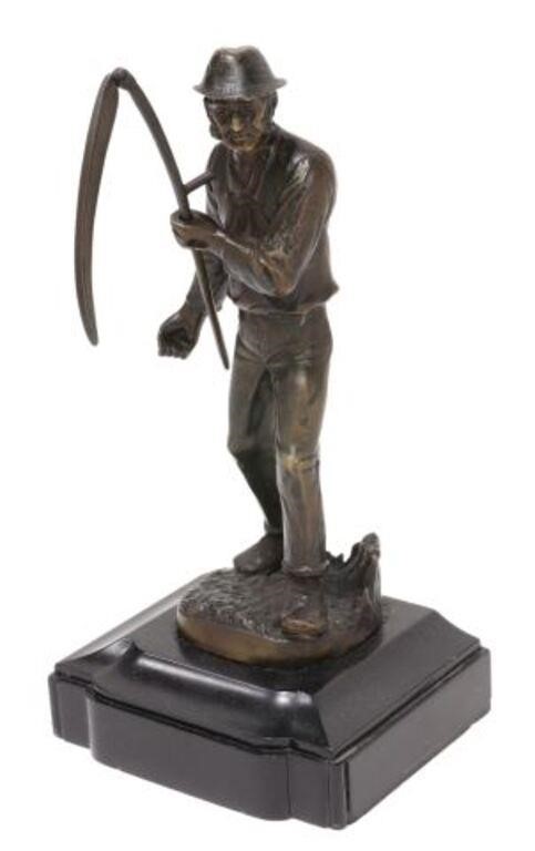 Appraisal: Bronze sculpture Wheat Reaper signed in cast after Keck Hans