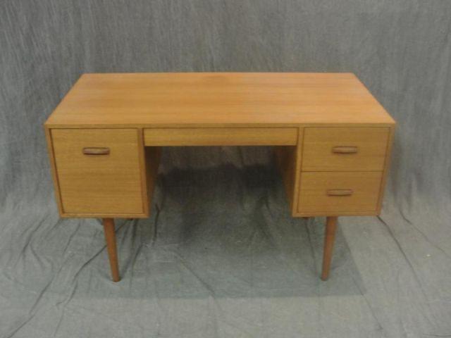 Appraisal: Midcentury Blonde Wood Kneehole Desk From an East th Street