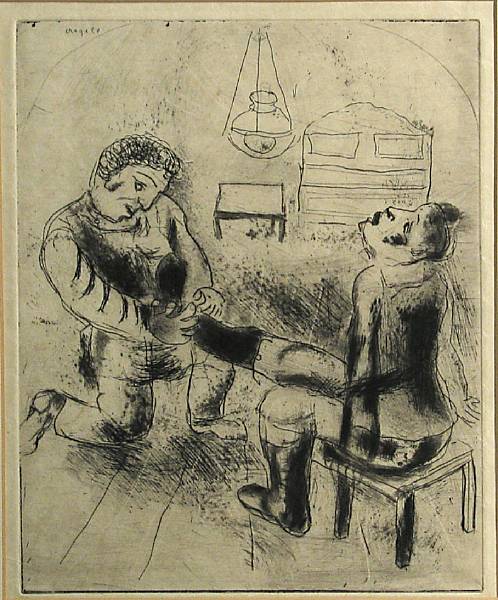 Appraisal: Marc Chagall Russian French - P trouchka retire les bottes