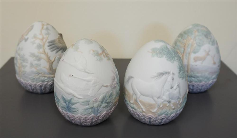 Appraisal: Four Lladro Molded and Painted Bisque Eggs