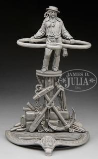 Appraisal: CAST IRON JACK TAR FIGURAL CANE UMBRELLA STAND The casting