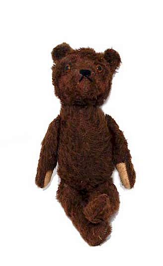 Appraisal: Early Brown Mohair Jointed Teddy Bear Early Brown Mohair Jointed