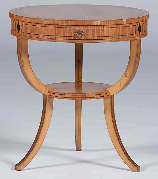 Appraisal: Biedermeier-style Drum Table th century A Biedermeier-style drum table in