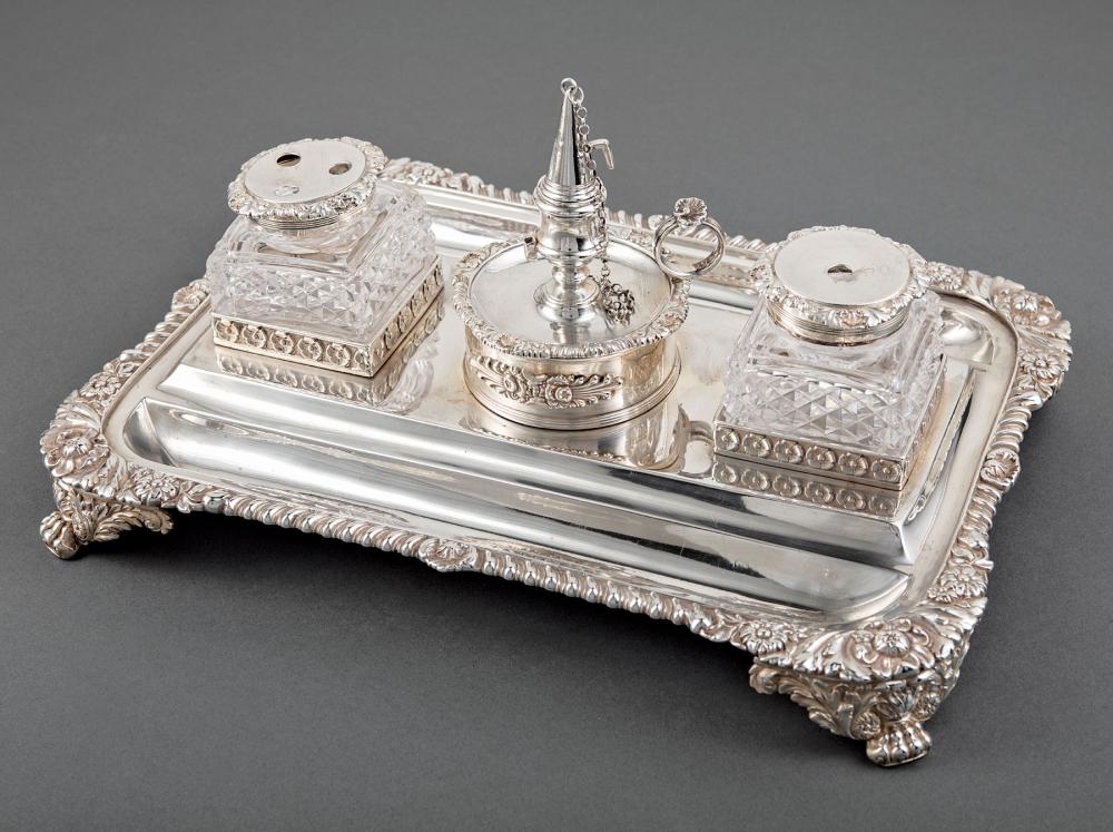 Appraisal: Regency Sterling Silver Inkstand Joseph Craddock and William Ker Reid