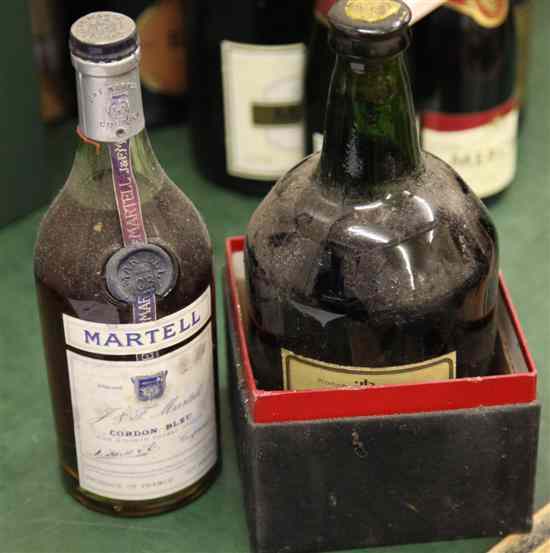 Appraisal: Four bottles of cognac including one Martell Cordon Bleu c