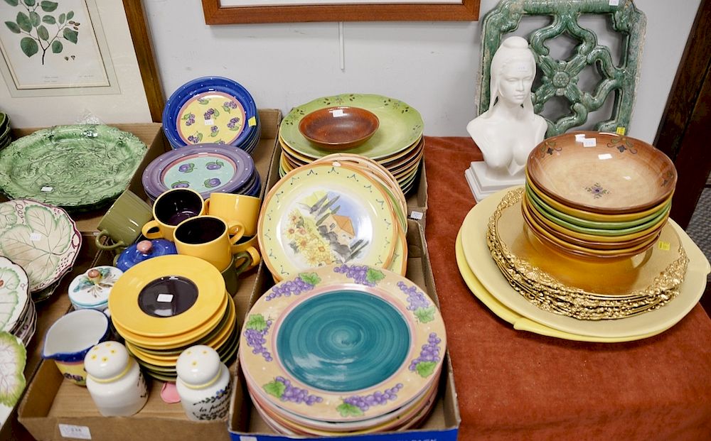 Appraisal: Group of painted dishes to include Sango Dinners set Provenance