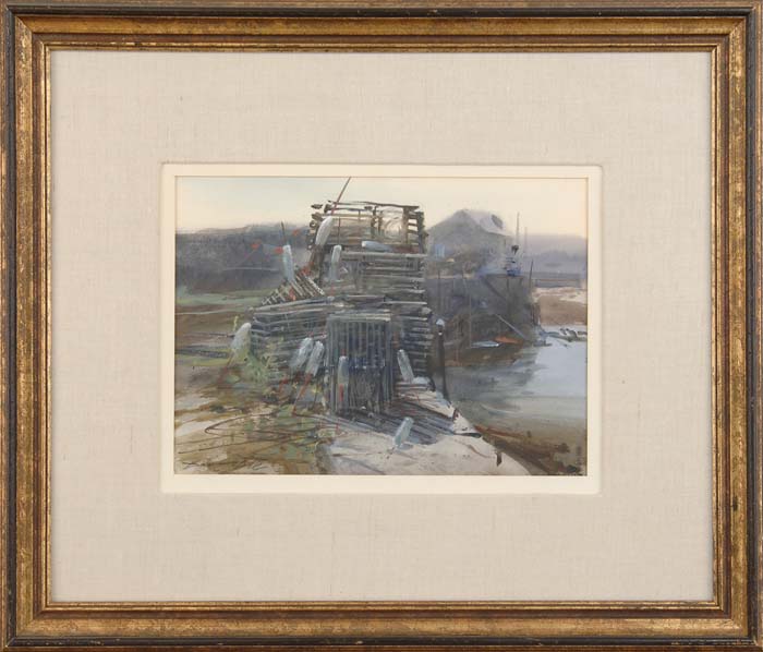 Appraisal: DON STONE American - TRAPS AT PIGEON COVE Fine watercolor