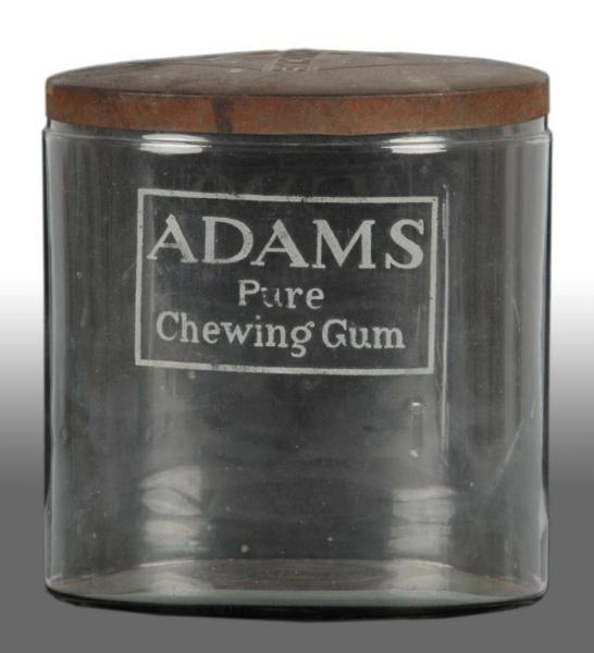 Appraisal: Adam's Pure Chewing Gum Oval Jar with Metal Lid Description