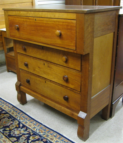 Appraisal: EMPIRE VICTORIAN TRANSITIONAL CHEST OF DRAWERS American th century of