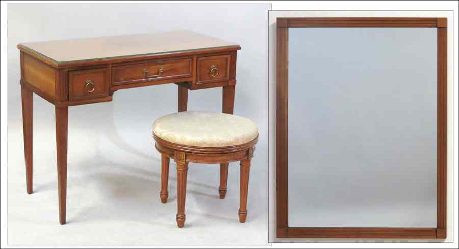 Appraisal: HENREDON DRESSING TABLE Together with an upholstered stool x ''